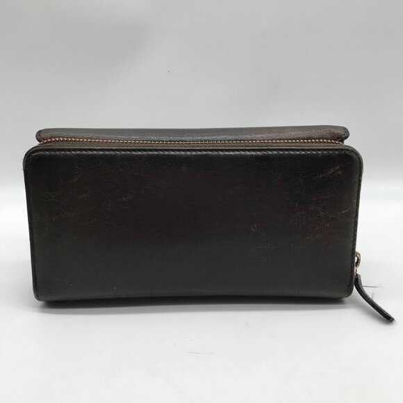 Gucci Dark Brown Leather Long Tri-Fold Wallet - Picture 2 of 12